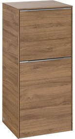 VILLEROY &amp; BOCH Subway 3.0 závesná bočná skrinka nízka, 1 dvierka + 1 zásuvka, pánty vľavo, 400 x 362 x 860 mm, Oak Kansas, C59400RH