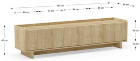 TV stolík v dekore duba v prírodnej farbe 180x45x40 cm Daira – Marckeric
