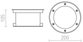 RED-Design Rendl-R10532 - LED Vonkajšie zápustné svietidlo TERRA LED/20W/230V IP67