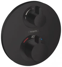 Hansgrohe Ecostat S, termostatická batéria pod omietku na 2 spotrebiče, čierna matná, HAN-15758670