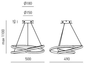 Gea Luce DIVA S P ORO - LED Stmievateľný luster na lanku DIVA LED/43W/230V zlatá