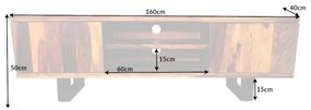 TV-skrinka 37209 160cm Elements II Masív drevo Sheesham/Palisander  - Komfort-nábytok