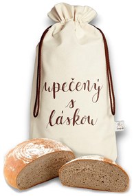Wrap - up Funkčné vrecko Wrapáček, obal na chlieb aj pečivo, vel. L, s potlačou "Upečeno s láskou"