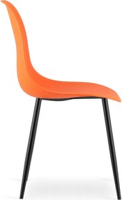 Jedálenská stolička WAT oranžová - čierne nohy (1 ks)