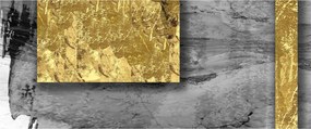 Obraz - Zlaté štvorce N⁰2 (120x50 cm)