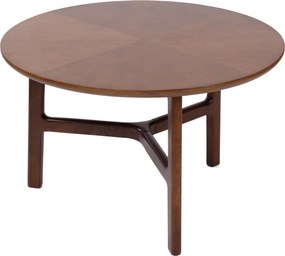 Mazzoni BELLUNO Prírodný orech (tmavohnedá) - DREVENÝ KONFERENČNÝ STOLÍK Ø65 cm OKRÚHLY MODERN CLASSIC