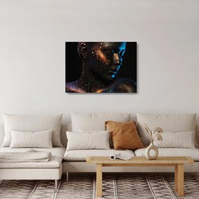 Trblietavý sklenený obraz ženy (70x50 cm)
