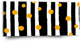 Sablio Obraz Pruhy a bodky - 110x50 cm