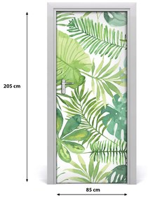 Samolepiace fototapety na dvere tropické lístia 85x205 cm