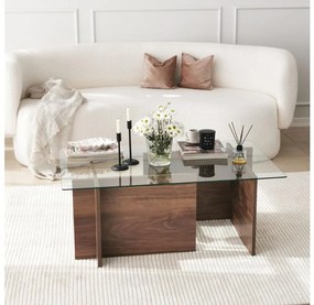 Asir Konferenčný stolík ESCAPE 40x105 cm hnedá/číra 552NOS2244