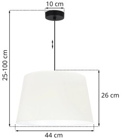 Závesné svietidlo Gaja, 1x krémové textilné tienidlo, (fi 44cm), b
