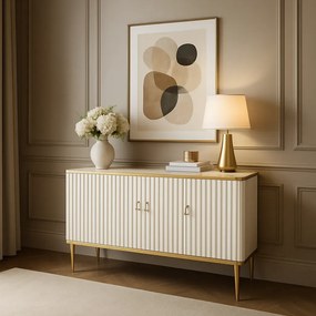 Komoda Stilig ST313 160 cm biela/zlatá