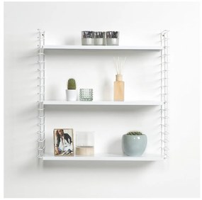 Trojposchodový regál s bielymi policami Metaltex Libro, šírka 70 cm