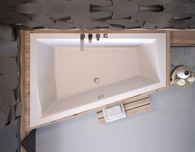 Besco Akrylátová asymetrická vaňa so zníženým lemom Intima Duo Slim 170x125 (180x125) BESCO-Rozmery: 170x125, BESCO-Farba: Biela, BESCO-Orientácia: Ľ…