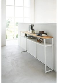 Konzolový stolík v bielej a svetlo hnedej farbe v dekore jaseňa 20,5x126 cm Tower – YAMAZAKI