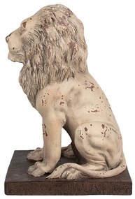 Béžová antik dekoratívna socha lev Lion - 30*23*45 cm