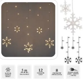 Bestent Svetelná reťaz 156LED 5m teplá biela Snowflakes