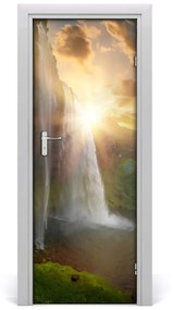 Fototapeta samolepiace dvere vodopády Island 75x205 cm