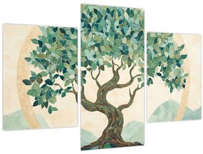 Obraz – Elegantná mozaika so stromom (90x60 cm)