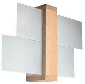 Sollux SL.0077 - Nástenné svietidlo FENIKS 1 1xE27/60W/230V prírodné drevo