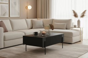 Konferenčný stolík Malmi 100 cm - čierny mat / čierna