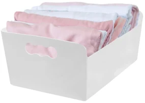 Úložný box, krabica, viacúčelový organizér, TIBOX, biely 32,5 x 25 x 14 cm