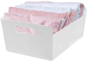 Úložný box, krabica, viacúčelový organizér, TIBOX, biely 32,5 x 25 x 14 cm