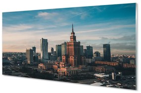 Obraz na akrylátovom skle Varšava panorama mrakodrapov svitania 100x50 cm