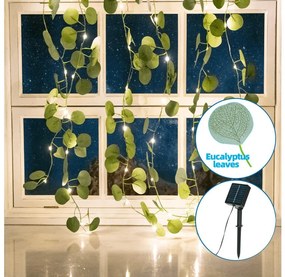 Aigostar B.V. Aigostar - LED solárny reťazec 70xLED/4x1m IP65 teplá biela eukalyptus B1020137C