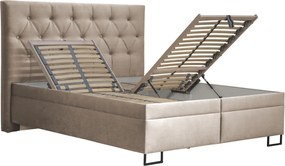 Posteľ Amy 180x200 cm, béžová latté látka