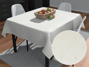 Biante Teflónový štvorcový obrus TF-017 Obdĺžničky - lesklý smotanový 110x110 cm