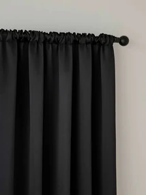 Blackout závesy Elias čierna – 140 × 250 cm (2 ks) - riasiaca stuha