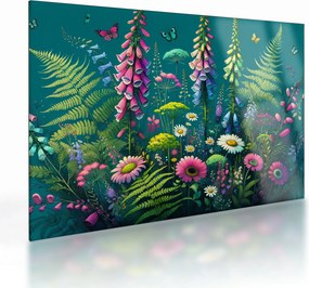 Sklenený obraz - Lúčne kvety (70x50 cm)