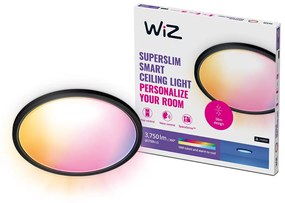 Philips Wiz Colors 8720169072671 SuperSlim stropné svietidlo LED D545mm 32W/3750lm 2700-6500K+RGB čierna