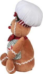 Hnedá vianočná plyšová dekorácia Perníček Gingerbread - 19*14*35 cm