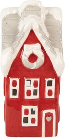 Decorative House With LED House 11x9x24 Cm Red Ceramic - LED 11*10*24 cm
