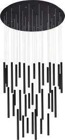 Exkluzívna moderná lampa Ilios 36 trubiek nad schodiskom, vstupná hala, vchod