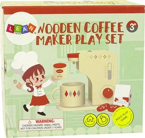 LEAN Toys Drevený kávovar Kuchynské doplnky pre deti