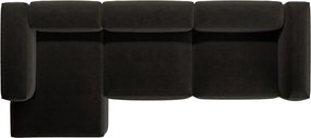 Čierna rohová pohovka (ľavý roh/s leňoškou) Bergamo – Cosmopolitan Design