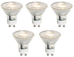 Sada 5 GU10 50 mm 3-krokovo stmievateľných LED žiaroviek Kelvin číra 4,9 W 450 lm 2000 – 2700 K
