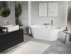 Mexen Oris, voľne stojaca ryhovaná vaňa 170 x 80 cm, biela lesklá, oceľový prepad, 52871708000-97