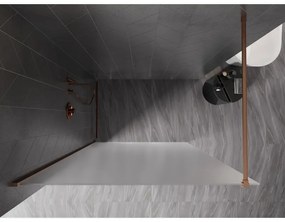 Mexen, Mexen Kioto-X sprchová stena 120 x 200 cm, 10 mm matná, brúsená meď - 800-120-101-65-30-X