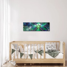 Obraz - Abstraktné geometrické tvary (s hodinami) (90x30 cm)