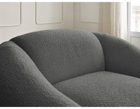 Sivé kreslo z textílie bouclé Tina – Bobochic Paris