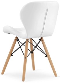Biela stolička LAGO z eko kože