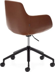 Koňakovohnedá kancelárska stolička z imitácie kože Tissiana – Kave Home