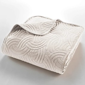 Krémová zamatová súprava prikrývky a obliečky na vankúš 240x260 cm Solange – douceur d'intérieur