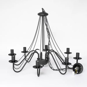 Luster na reťazi MALBO 8xE14/10W/230V čierny