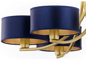 Jupiter 2095 - Závesný luster na retiazke ARTHUR 6xE27/15W/230V modrá/zlatá