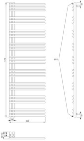 Aqualine Aqualine, POSEIDON vykurovacie teleso 550x1740mm, biela, PS517